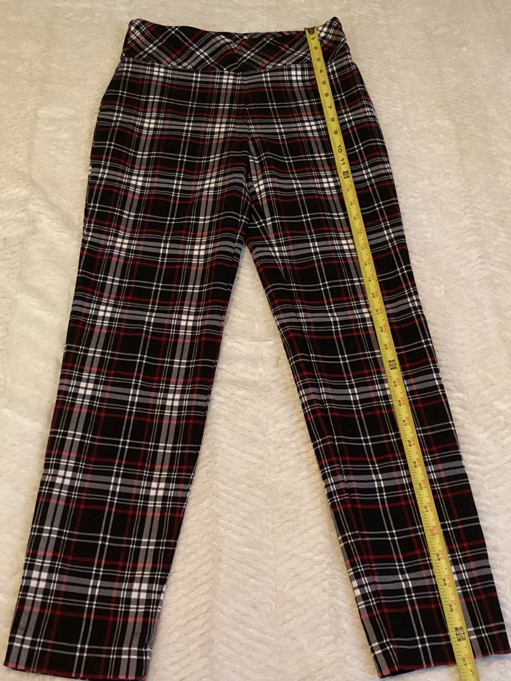 Women’s Jules & Leopold Red/white/black Plaid Skinny High-rise Xs Pants